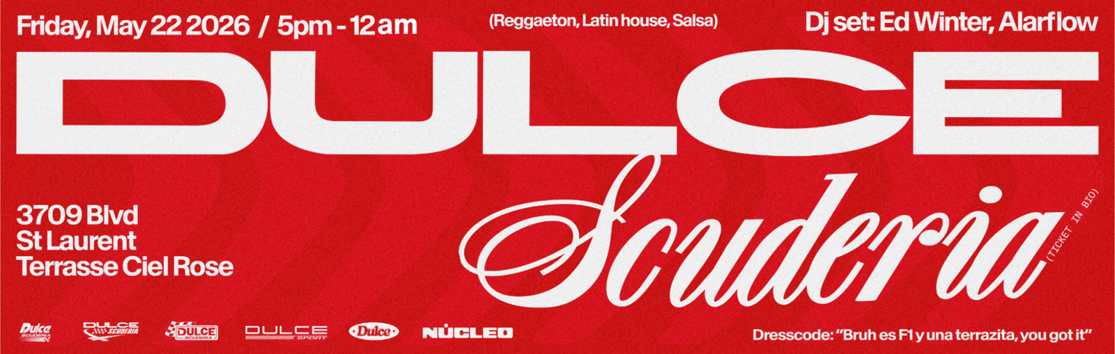 DULCE SCUDERIA F1 LATIN TERRASSE PARTY 🏎️🏎️🏁🏁💎💎